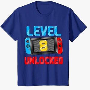 Level 8 Unlocked Gamer 8th Birthday Gift Video Game Boys T-Shirt